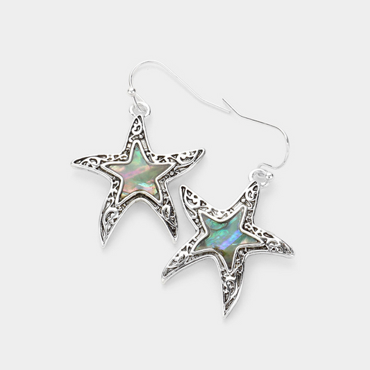 Abalone Starfish Earrings