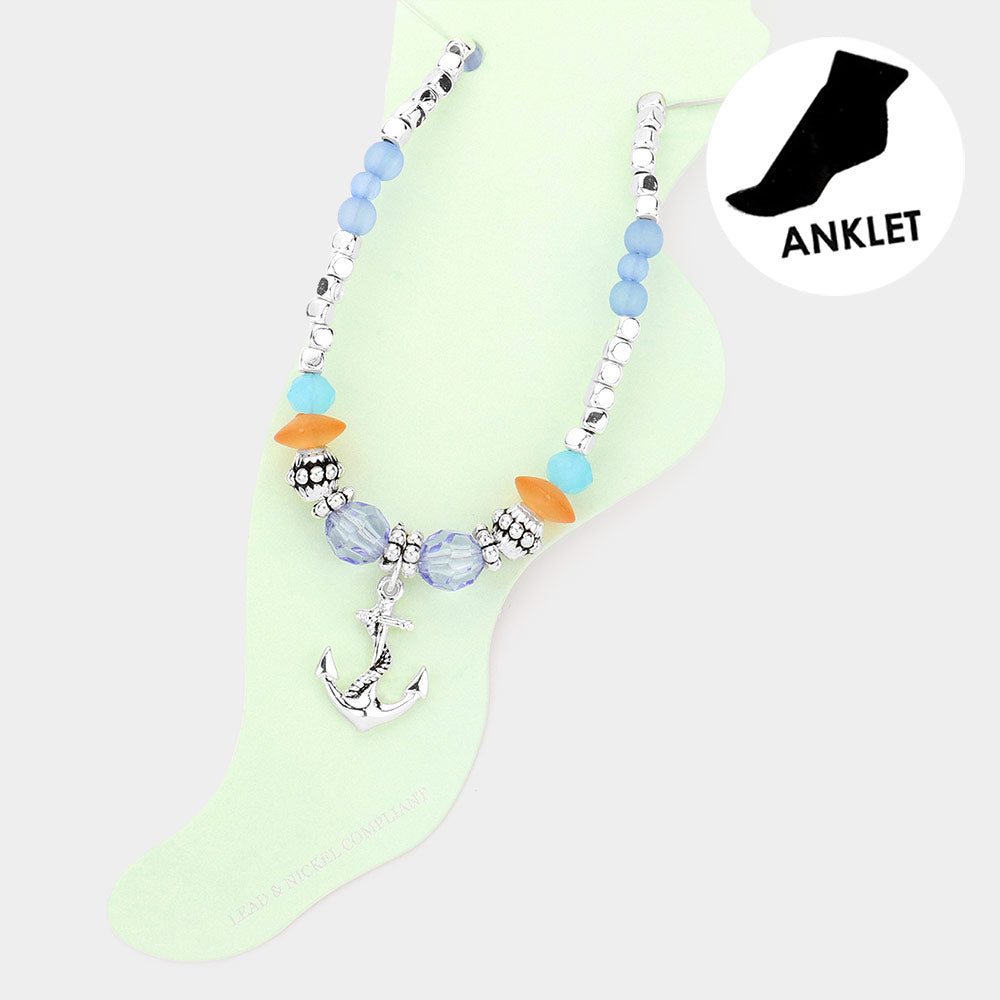 Ocean Charm Beaded Anklet