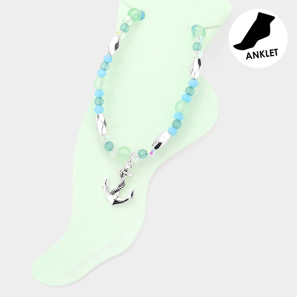 Ocean Charm Beaded Anklet