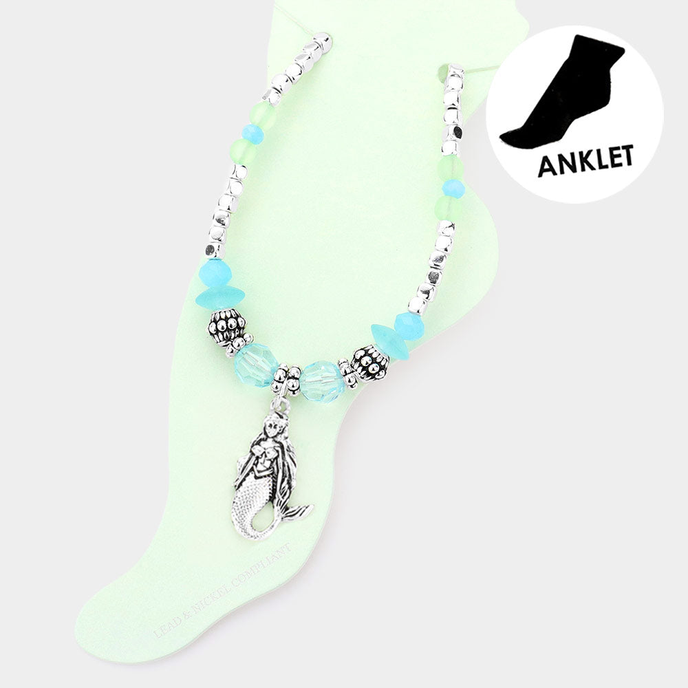 Ocean Charm Beaded Anklet