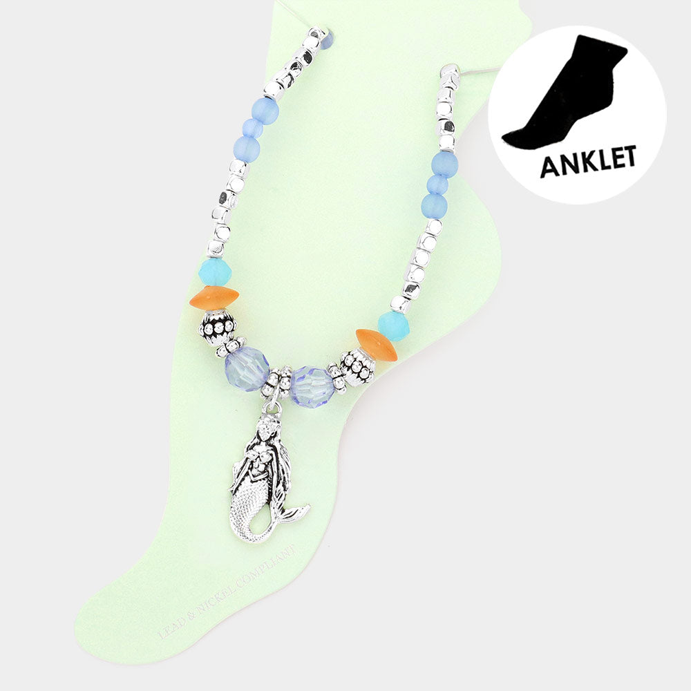 Ocean Charm Beaded Anklet