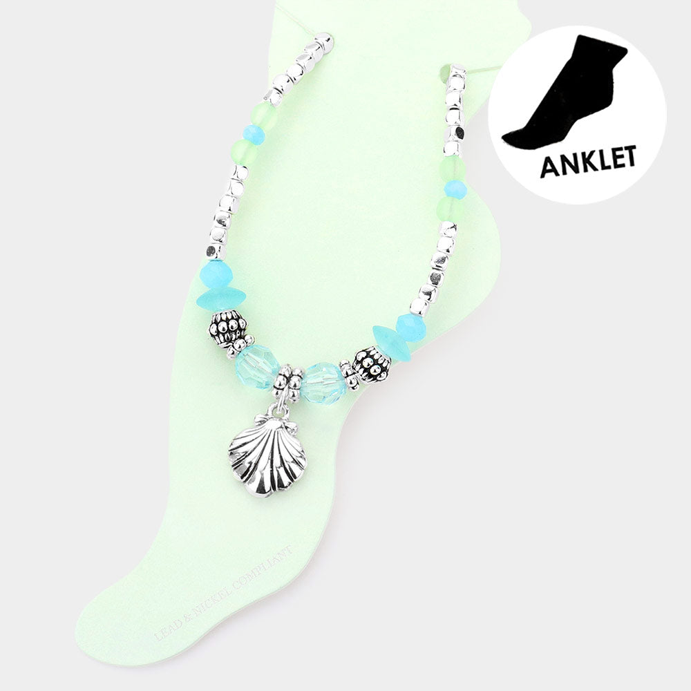 Ocean Charm Beaded Anklet