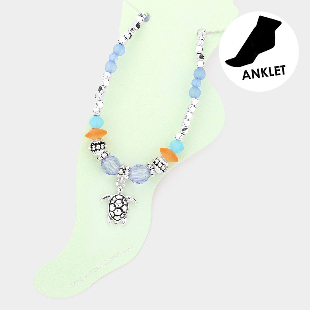 Ocean Charm Beaded Anklet